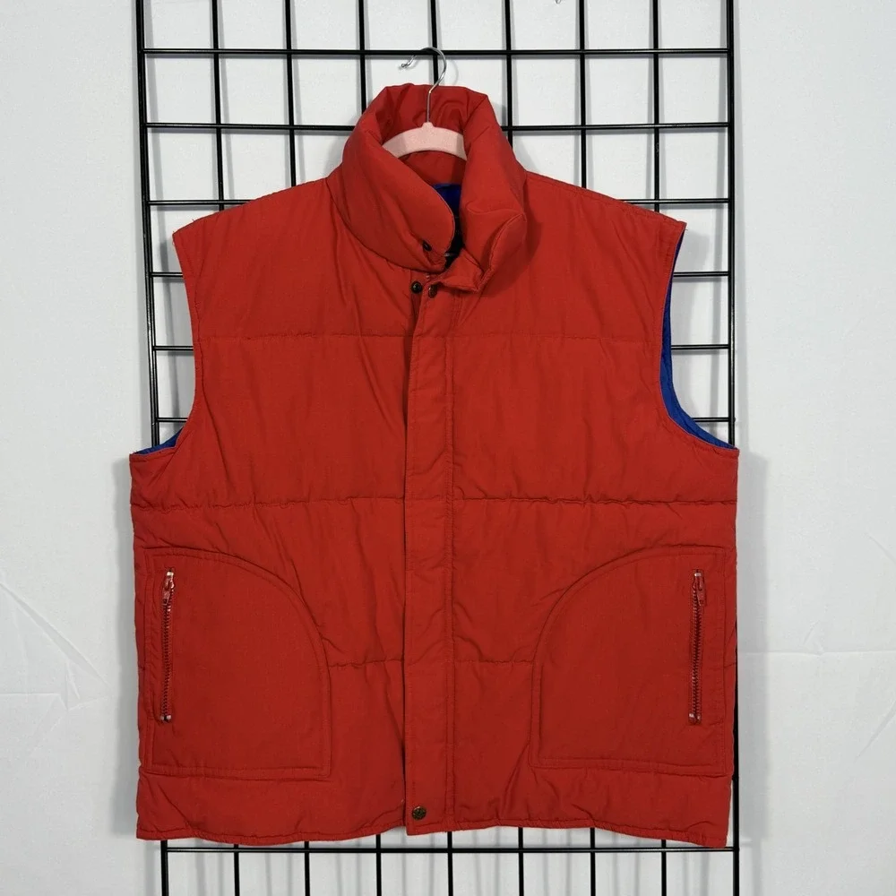 Vintage Pierre Bonee Puffer Vest Mens L Large Red 90s Outdoor Hiking Casual Zip